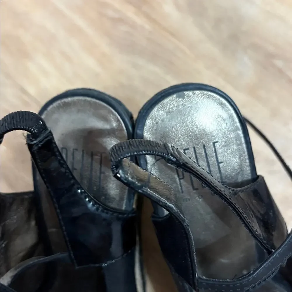 Pelle Moda wedge espadrilles platform peep toe heels